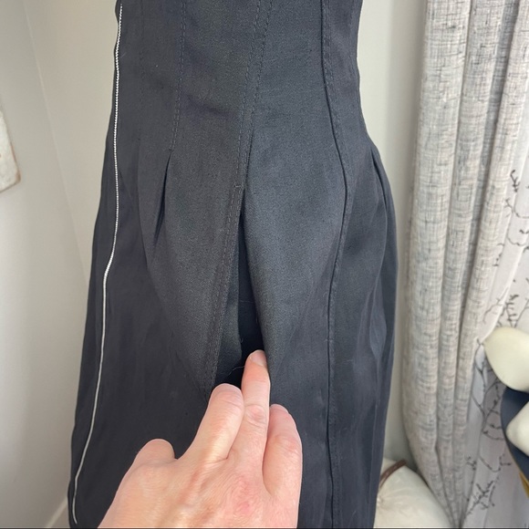 Rare Barbara Casasola linen BLACK midi pinafore spring 2017 runway collection - Picture 16 of 16